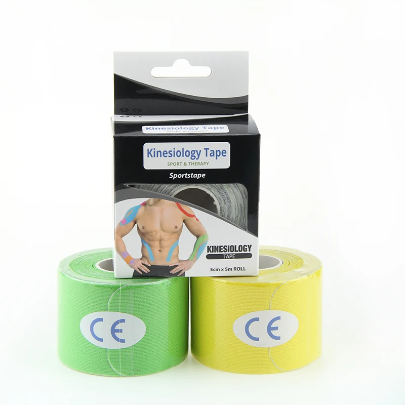 5 см x 5 м 2 дюйма x 16,4 фута кожаная дышащая профессиональная высокоэластичная медицинская спортивная лента для мышечных мышц кинезиологическая лента