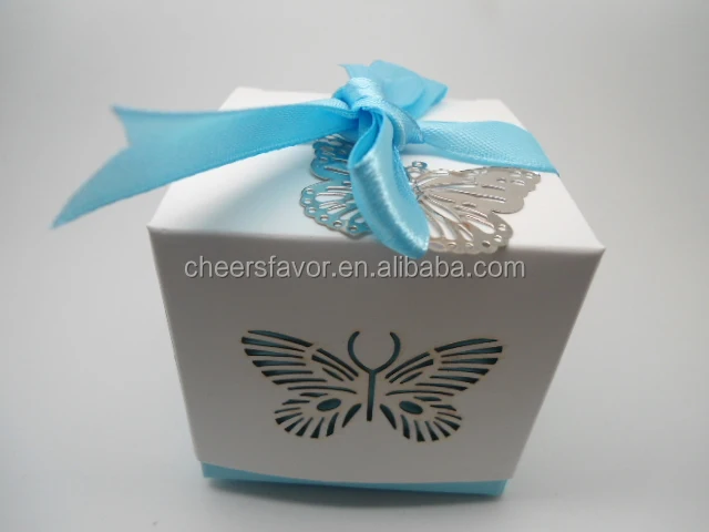 
Wedding favor box Laser-cut Butterfly Favor Box Candy Packing 