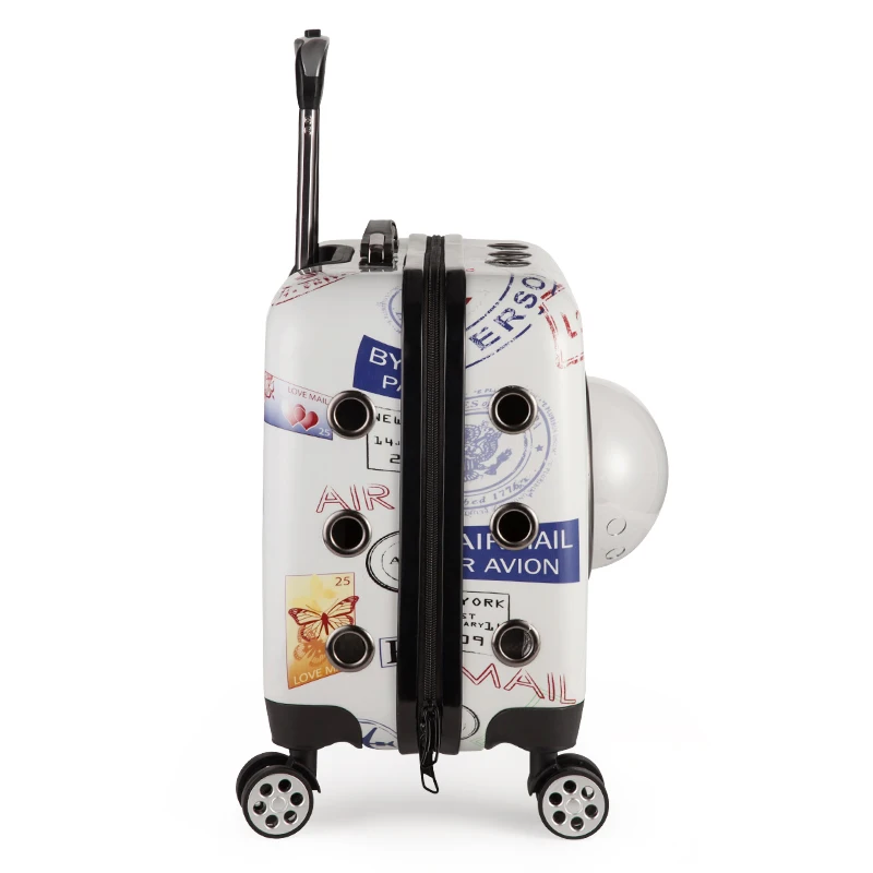 Airline Approved Pet Carrier Wheels Small Dogs Cats Removable Fleece Bed Soft Sided Mesh Windows Leash Clip Handle Carry