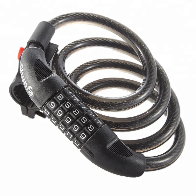 5 Digit  1.2m Combination Cable Lock for Bicycle Motorcycle