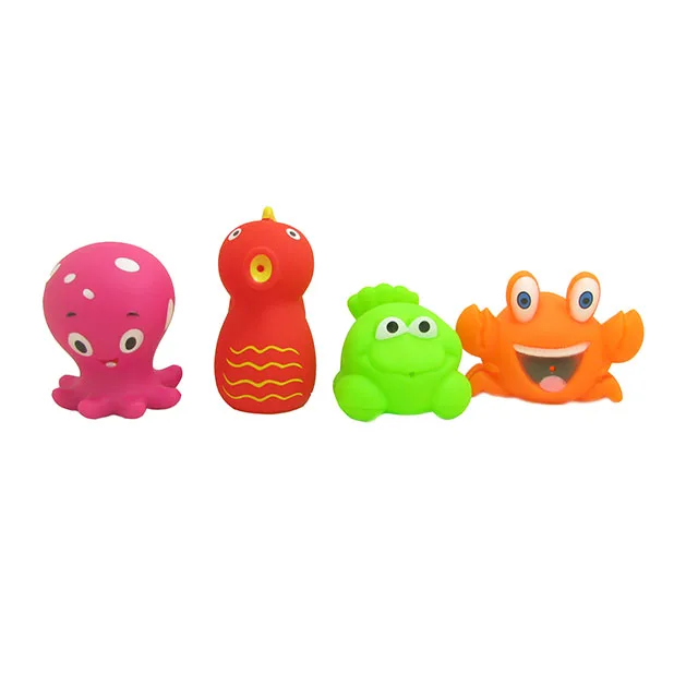 Wholesale Floating Baby Squirt Toys Lovely Animal Plastic Octopus sea horses Lobsters and crabs Water Play Baby Bath Toys
