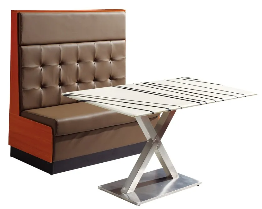 Customized booth design leather seating sofa for cafe and restaurant