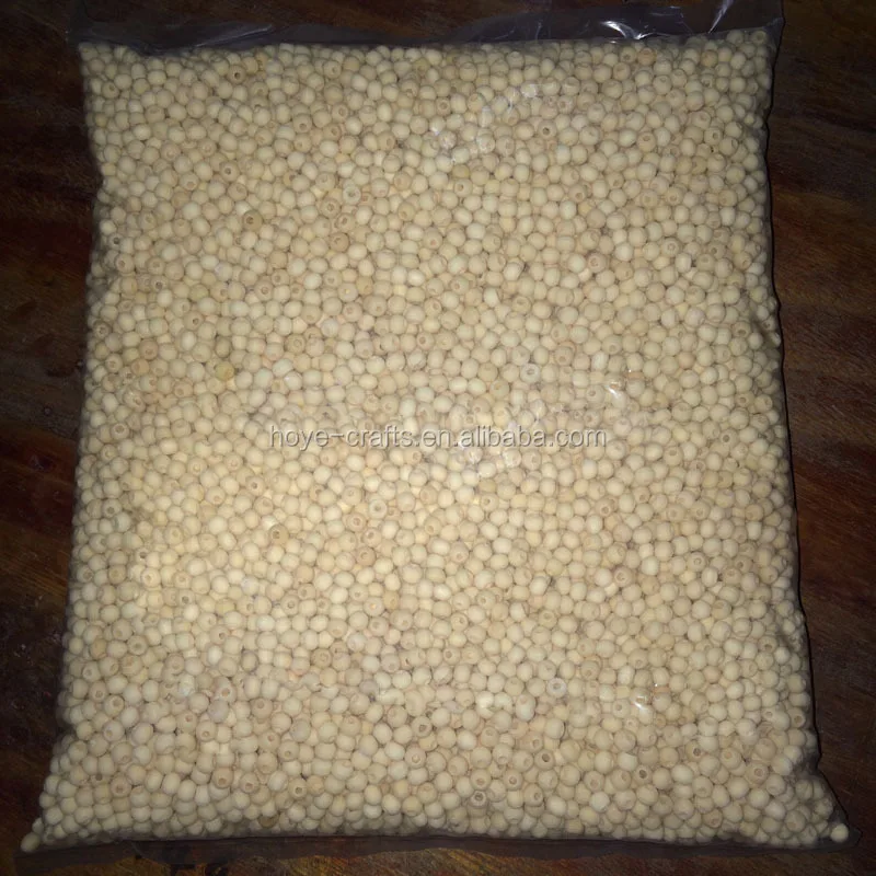 Popular 10mm Wooden Beads With  Hole Wood Round Ball Solid Natural Wooden Bead Accessories