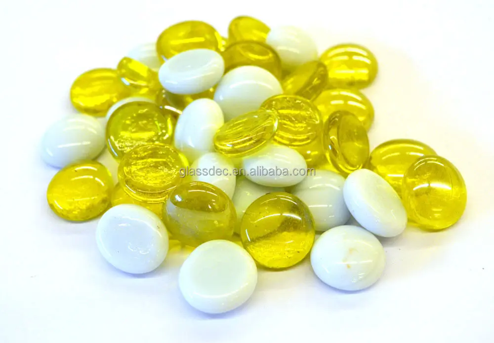 wholesale coloured bulk decorative flat Glass Pebbles for swimming pool vases