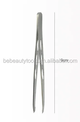 Grooming cosmetic stainless steel carved grip slant tip eyebrow hair trimming tweezer false lashes extension tweezers