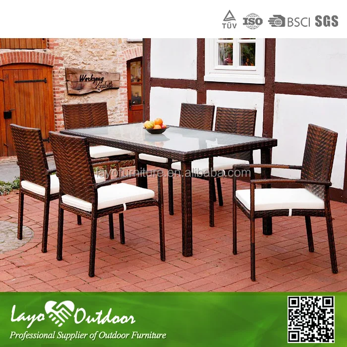 LY Approval Overseas Factory Section Audit Cheap 7 Pieces dining set cheap patio dinner sets