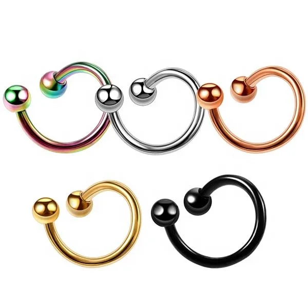 G23 Titanium Spiral Twist Ear Cartilage Tragus Rings Ear Piercings Lip Piercing Labret Ring Body Jewelry