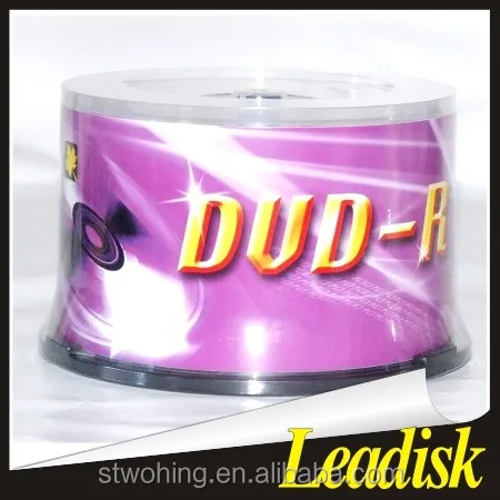 Leadisk blank dvd-r/blank dvdr/wholesale/blank dvd 50pcs spindle/shrink wrap with clear wheel