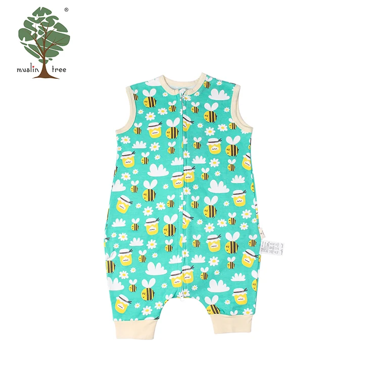 Муслиновое дерево без рукавов животных одежда ползунки 100% хлопок ползунки детские