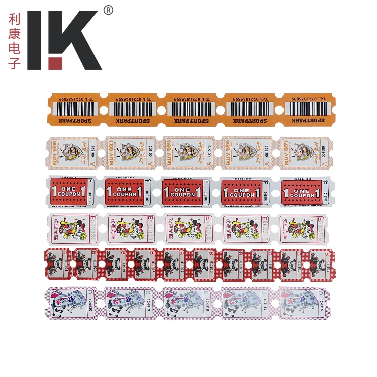 High durability coated paper redemption tickets for various ticket game machine