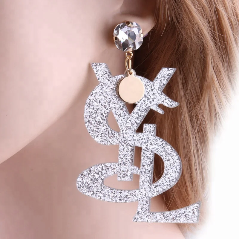 
NeeFu WoFu Drop Leopard print Earrings Letter Earrings Resin Band Big Earring For Woman Large Long Brinco Ear Oorbellen Gift 