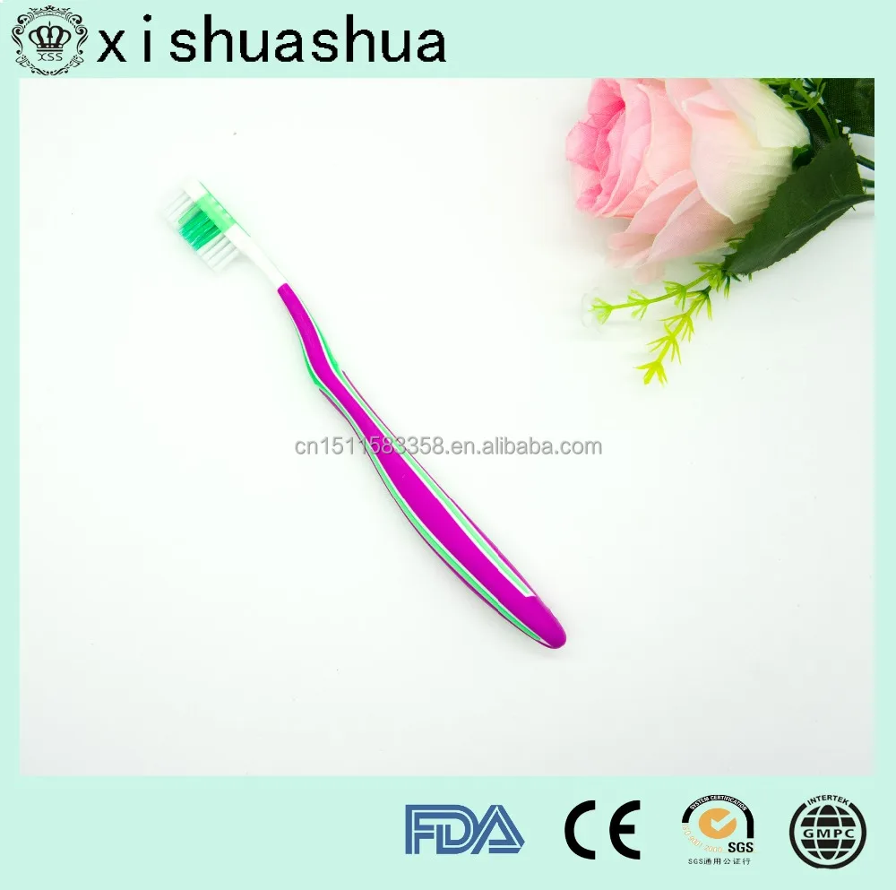 2017 Hot Selling import soft rubber handle dupont nylon bristles toothbrush