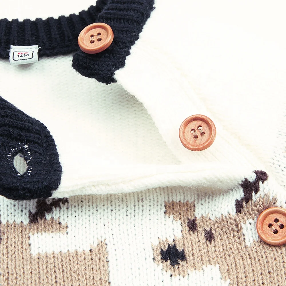Cozy homecoming Knitted Christmas Deer baby overalls romper Jumpsuits