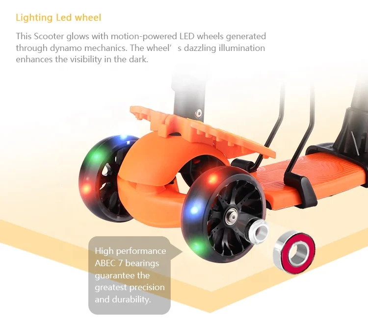 5 in 1 Scooter Three Wheels Girls Lighting Scooter Infantil