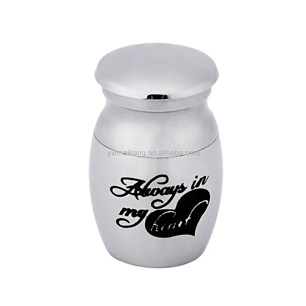 Pet Memorials Silver Tone Stainless Steel Tiny Small Pet Cremation Urn