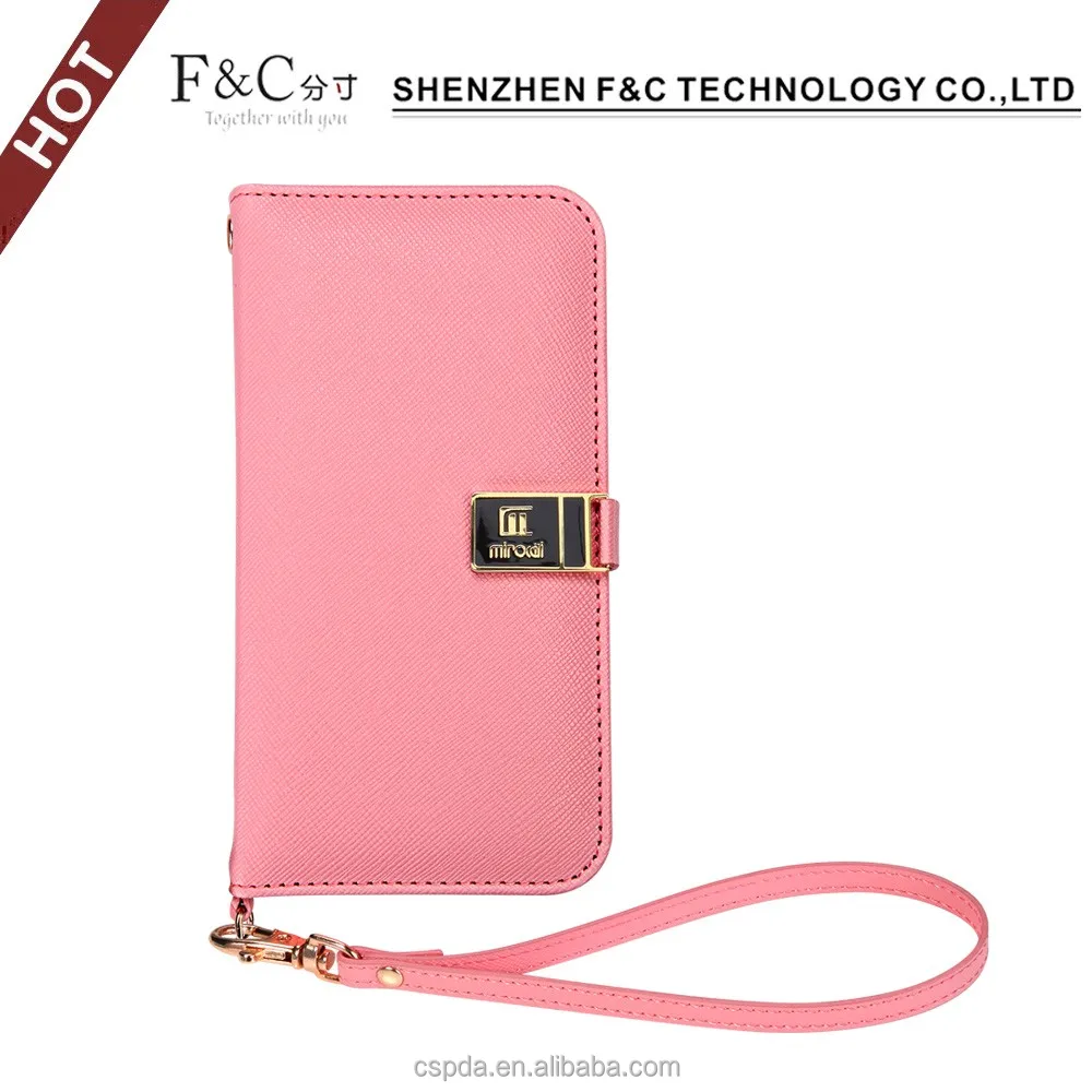 
Popular in Japan Lady use wallet style cute mobile phone cover for iphone se with hand strap 