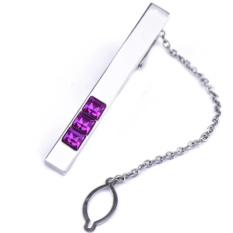 Высококачественный классический мужской зажим для галстука на цепочке с гравировкой без логотипа на заказ