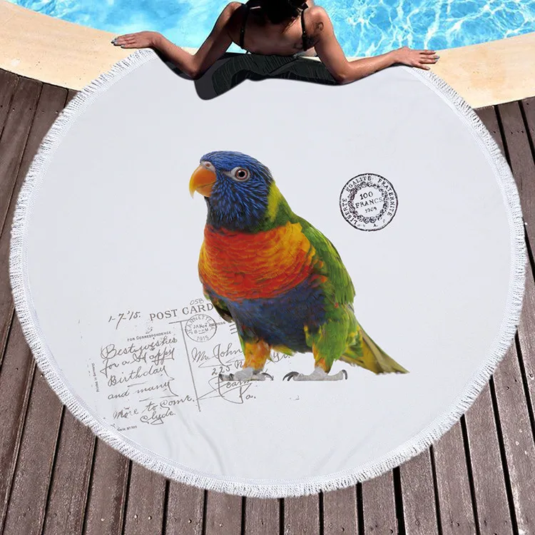 
Multicolor Round Beach Throw Paris Eiffel Tower Round Beach Towel 