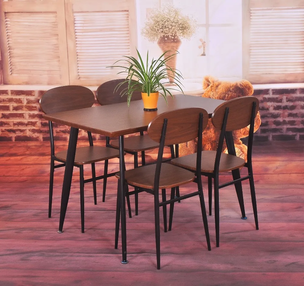 5 шт., обеденный набор с металлической рамой для кухонного стола и стула