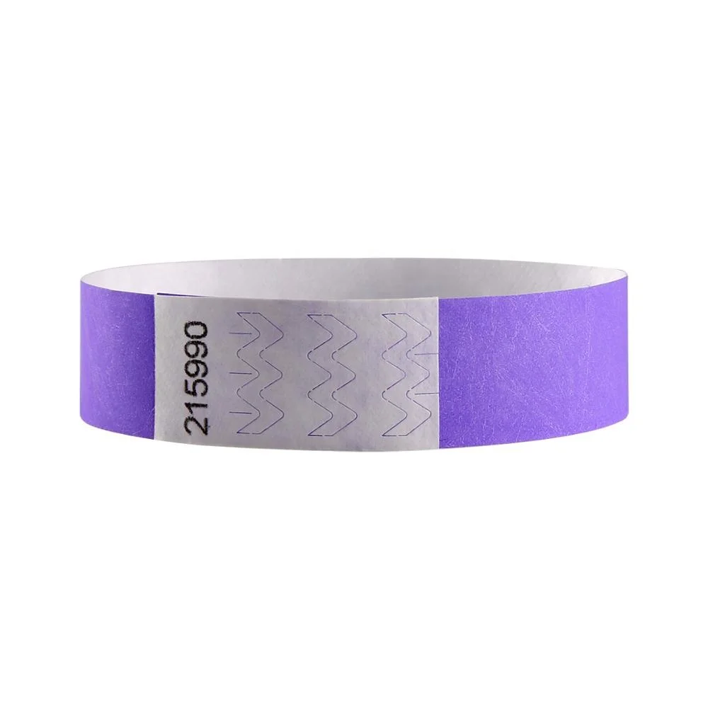 Custom logo single use kids tyvek ID wristband with series number for club