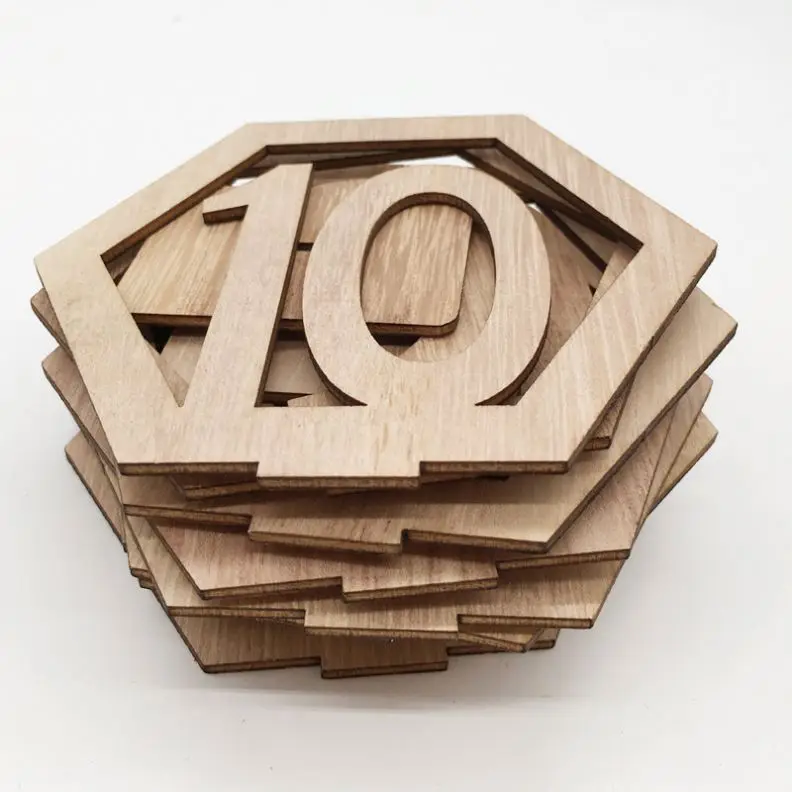 Wood Table Decoration Wedding Glitter Table Numbers