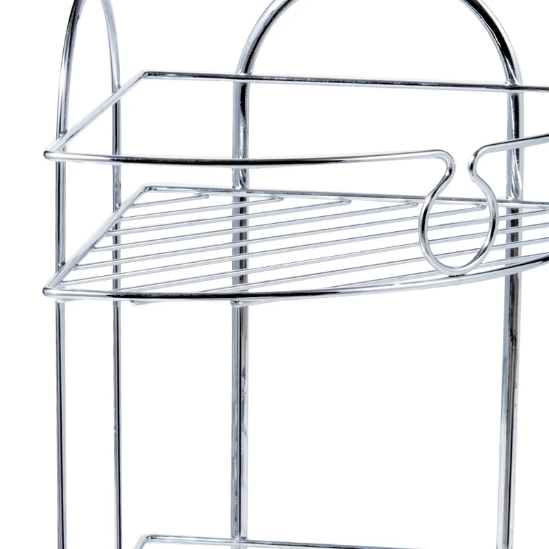 Bathroom Dual Tier Shelf Shower Shampoo Soap Cosmetic Iron CornorShelves Bathroom Accessories Storage Organizer Rack Holder
