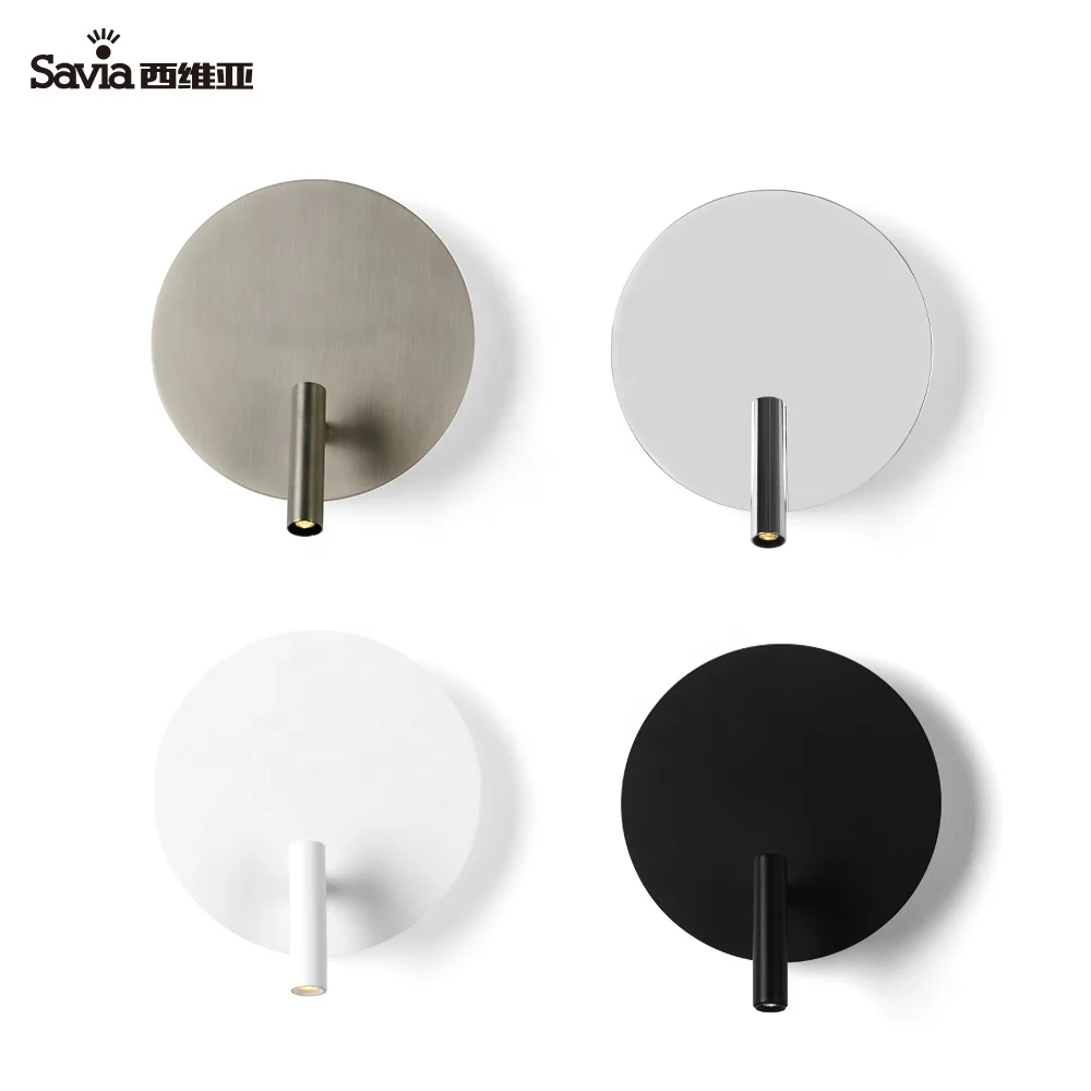 Savia aluminium led wall lights 3W+5W adjustable beam angle modern indoor reading light for bedside/hotel/living room