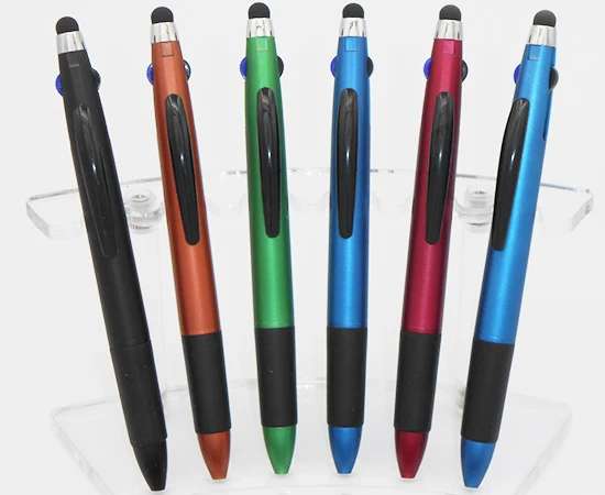 Plastic Classic Multi-colors Touch Pen With Grip Promotional Ball Pen