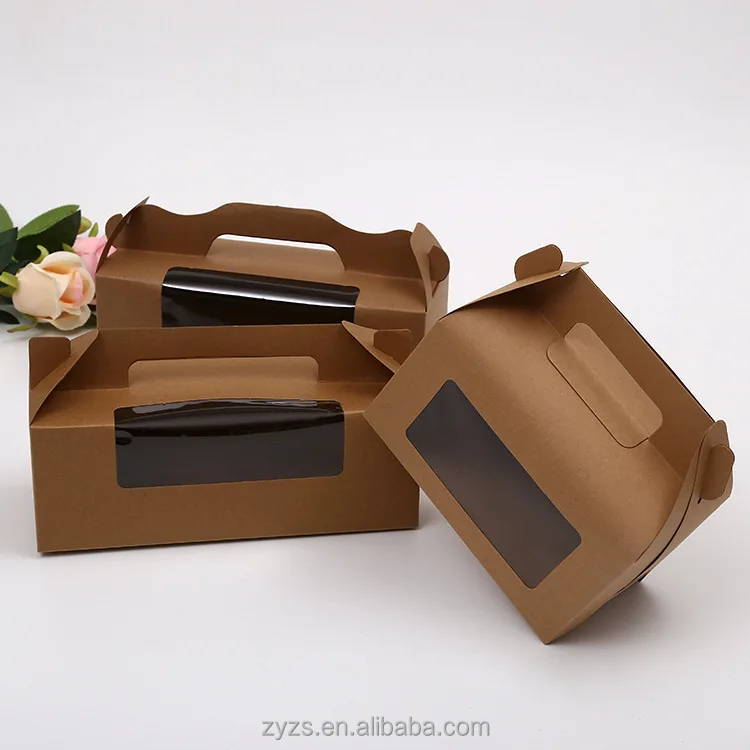 
Paper Material and Bio-degradable Feature cupcake window pie box 