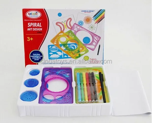 spirograph ruler drawing set plastic Graphics model ruler kids toys spirograph