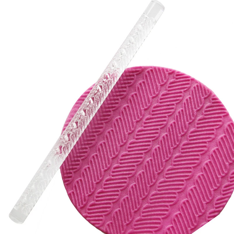 Yiwu Bobao factory supply Diagonal Shape Pattern non Sticky Acrylic Bar Squeeze Dough rolling rod stick