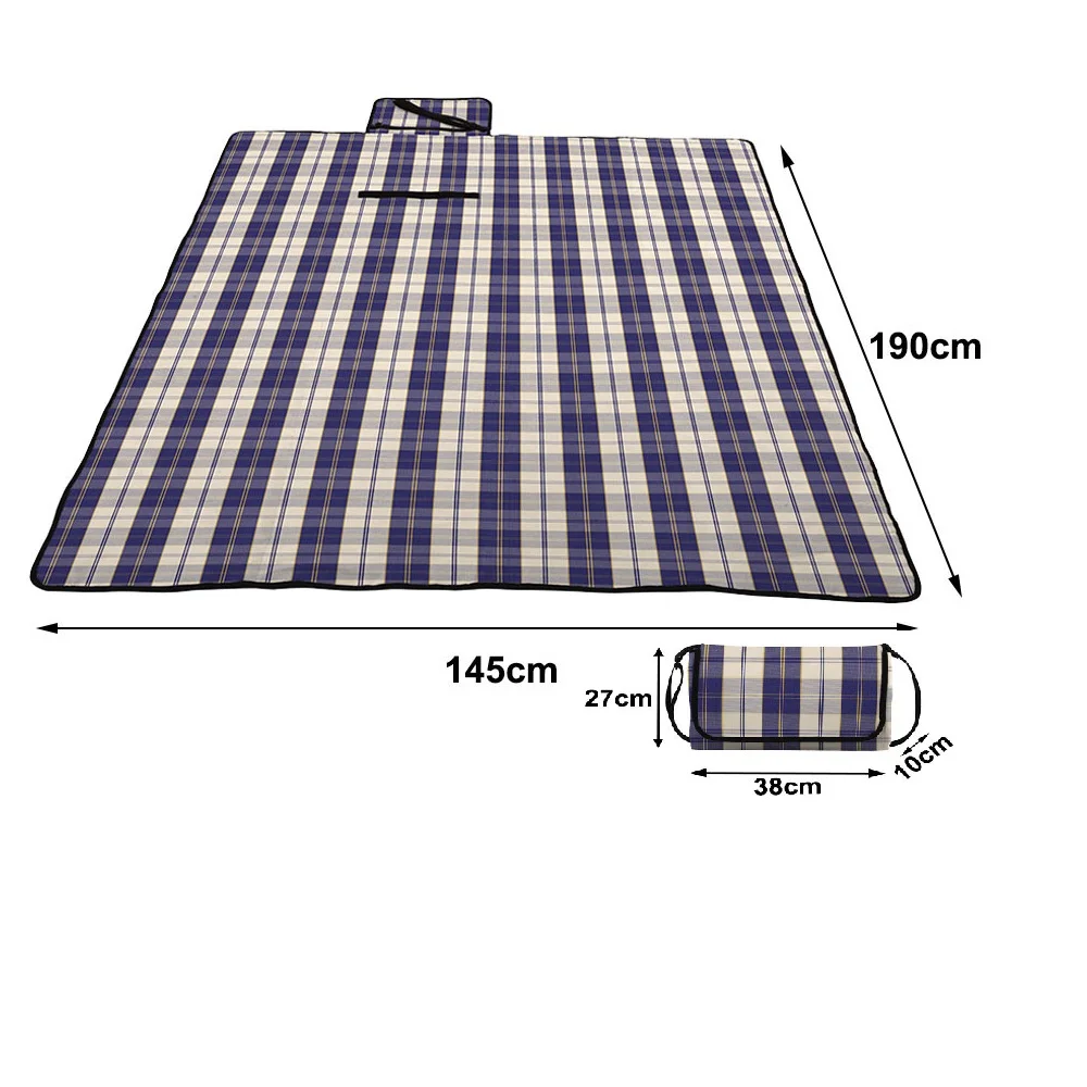 Manufacture Gingham Check Designs Padded Picnic Mat Picnic Blanket large Waterproof Blanket Rug for Outdoor