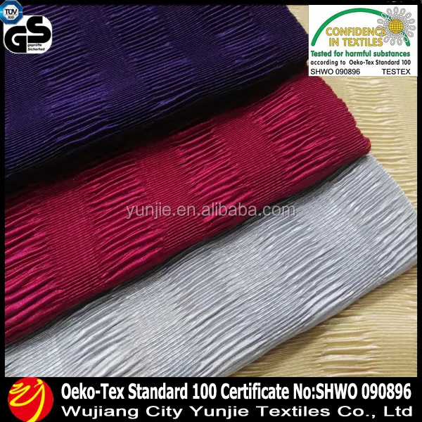 
Cheap Polyester Crushed Satin Fabric/Shiny Polyester Satin 