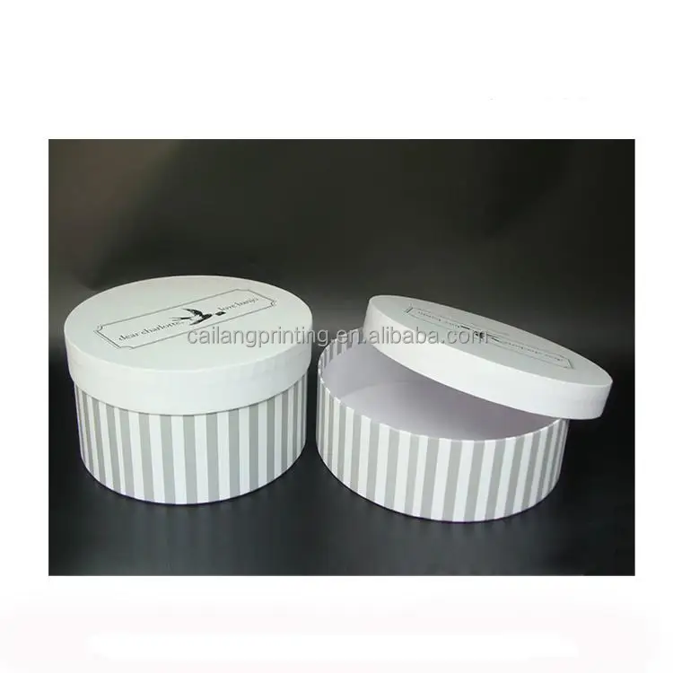 Small rigid round paperboard gift packaging box with lid 2 piece candle box in high quality