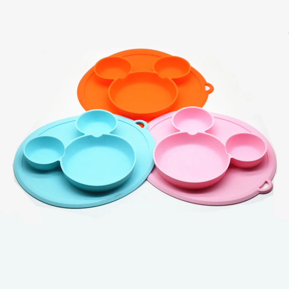 New Kids Platesmat Suction Baby Silicone Plates for Toddlers Dishes