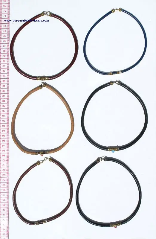 Leather Choker Necklaces Color Costume Jewelry in Fashion