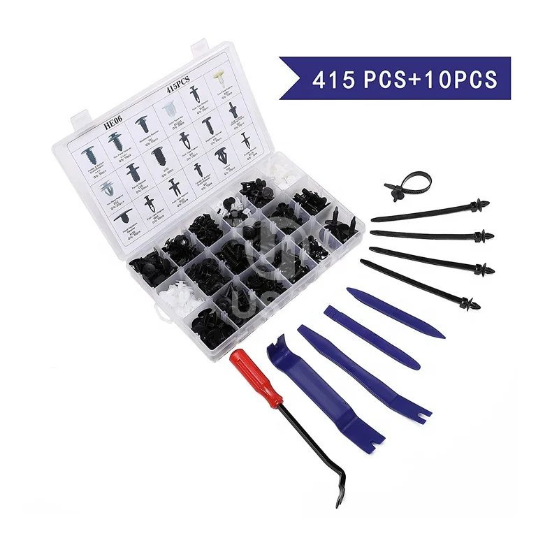 415 шт. 18 видов автомобильных зажимов с комплектом 10 инструментов и набор
