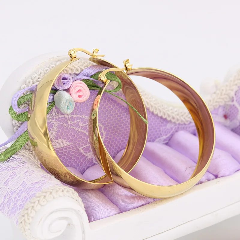 50mm Punk Rock Exaggerated Dance Club Wide Big Hoop Earrings Fashion Jewelry Statement Earring For Women