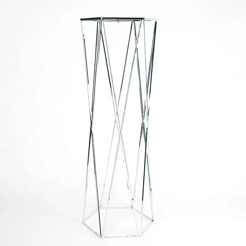 Rose Gold 100cm Tall Flat Pack Wedding Table Decorations Tall Metal Centerpiece Stands