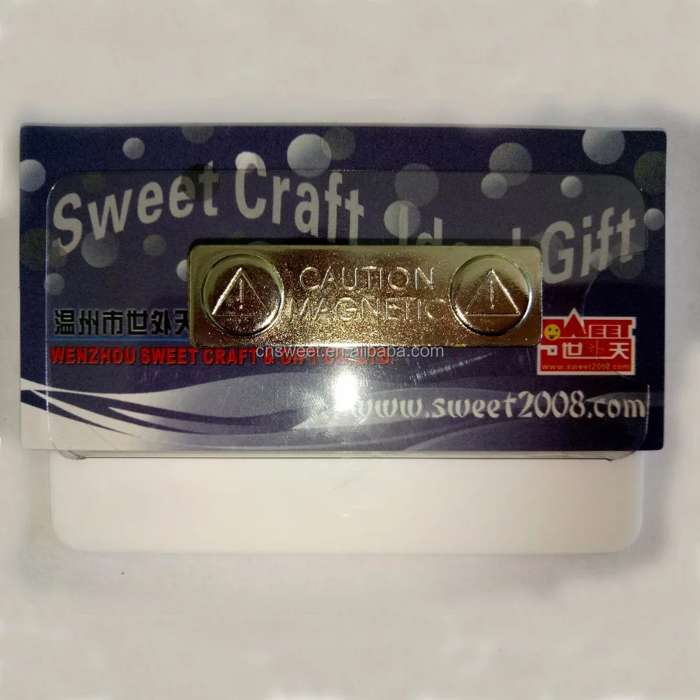 
Decorative reusable white matte acrylic plastic magnetic name badge 