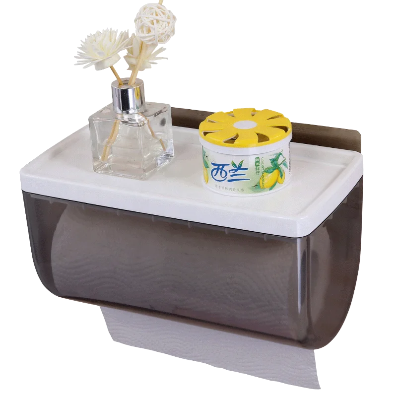 wall mounted ABS plastic toilet paper roll holder tissue holder storage rack