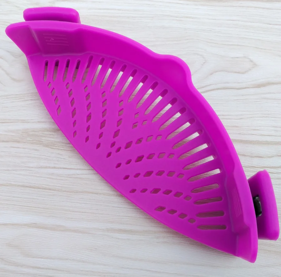 Kitchen Silicone Basket Strainer Draining Basket Kitchen Snap Strainer Clip on Silicone Colander Pot Strainer
