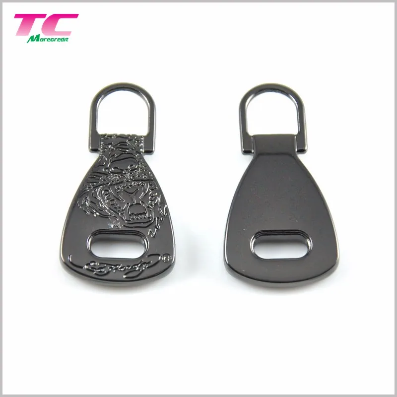 Rhinestone Metal Zipper Puller Custom Engraved Zipper Pull China Factory