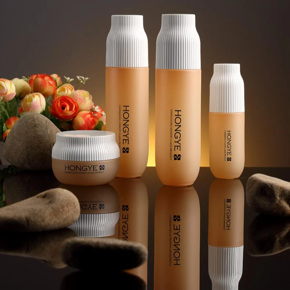 
Luxury Cosmetic Packaging with Lid/Skincare Glass Bottle Jar Cosmetic Packaging Container for Face Cream 