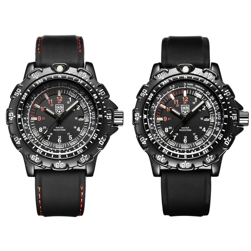 Divers Men Military Sports Watch Silicone LED Watch Light Curren Watch Automatic