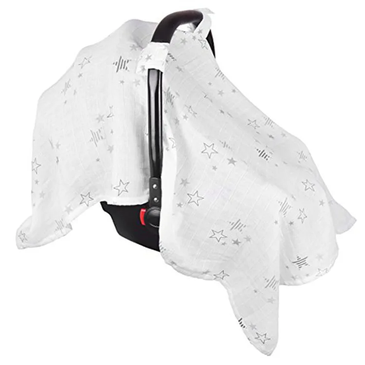 Baby Car Seat Covers To Protect From Sun Muslin Cotton Bamboo Baby Car Seat Canopy