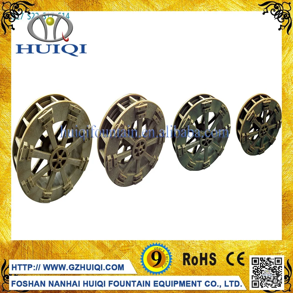 
Plastic Wooden Shape Water Wheel Fountain Garden Indoor and Outdoor Decoration 