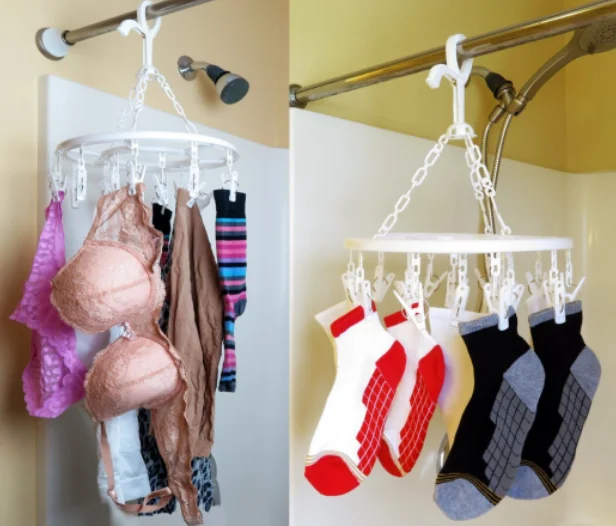 Clip and Drip Clothes Drying Hanger