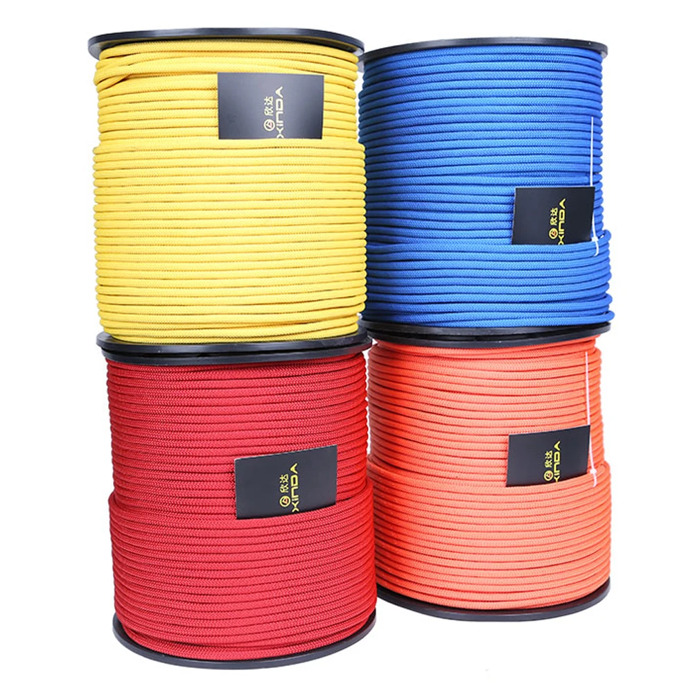 XINDA High Standard outdoor sports 7kN 6mm lightweight  nylon core static rock climbing rope