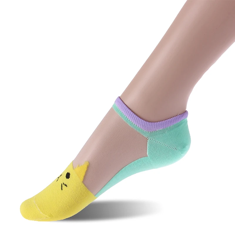 Women Solmate Low Cut Transparent Crystal  Lace Boot Socks Seller